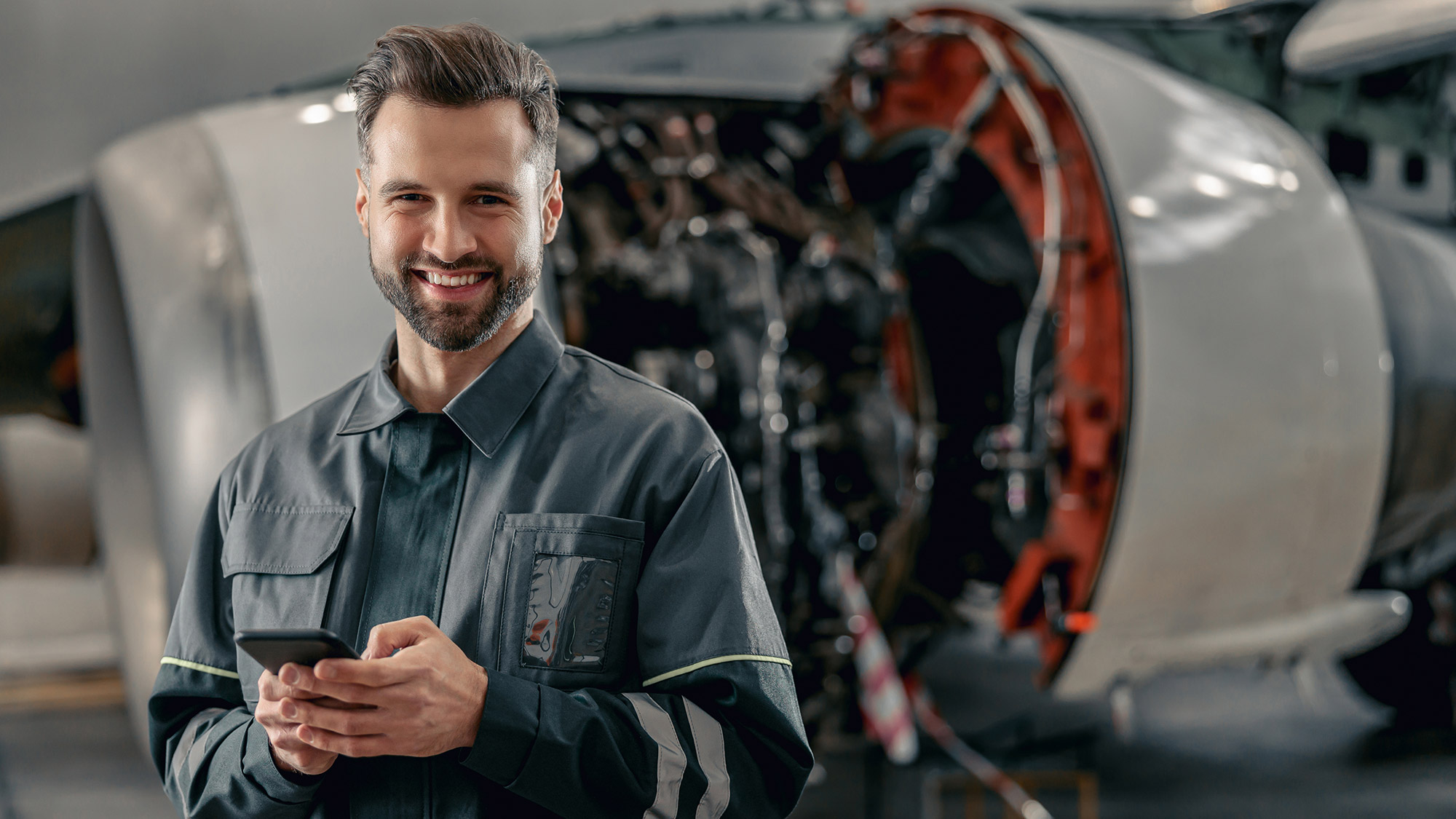 Field service technician using the TechSee remote visual support app