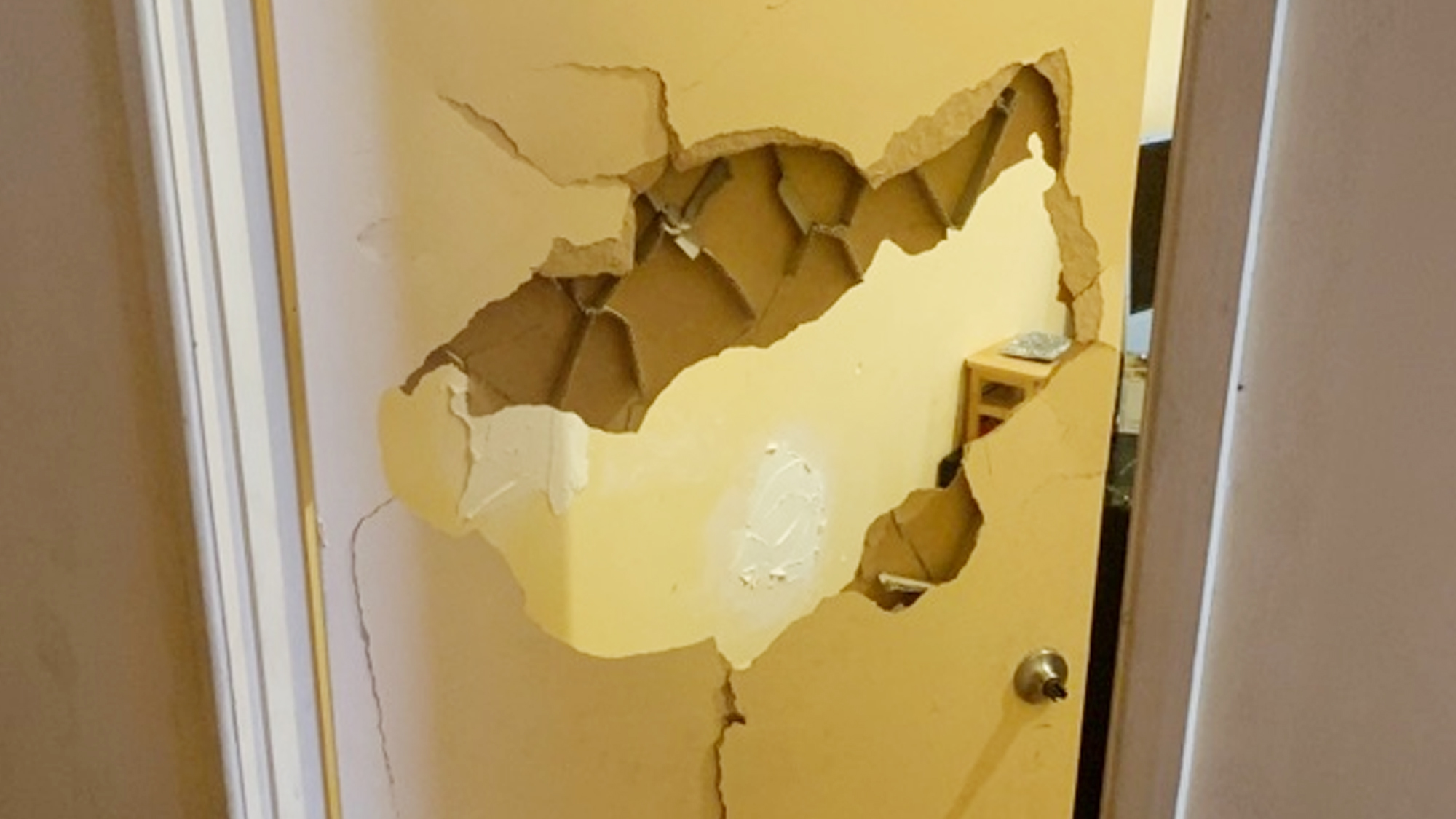 A broken door