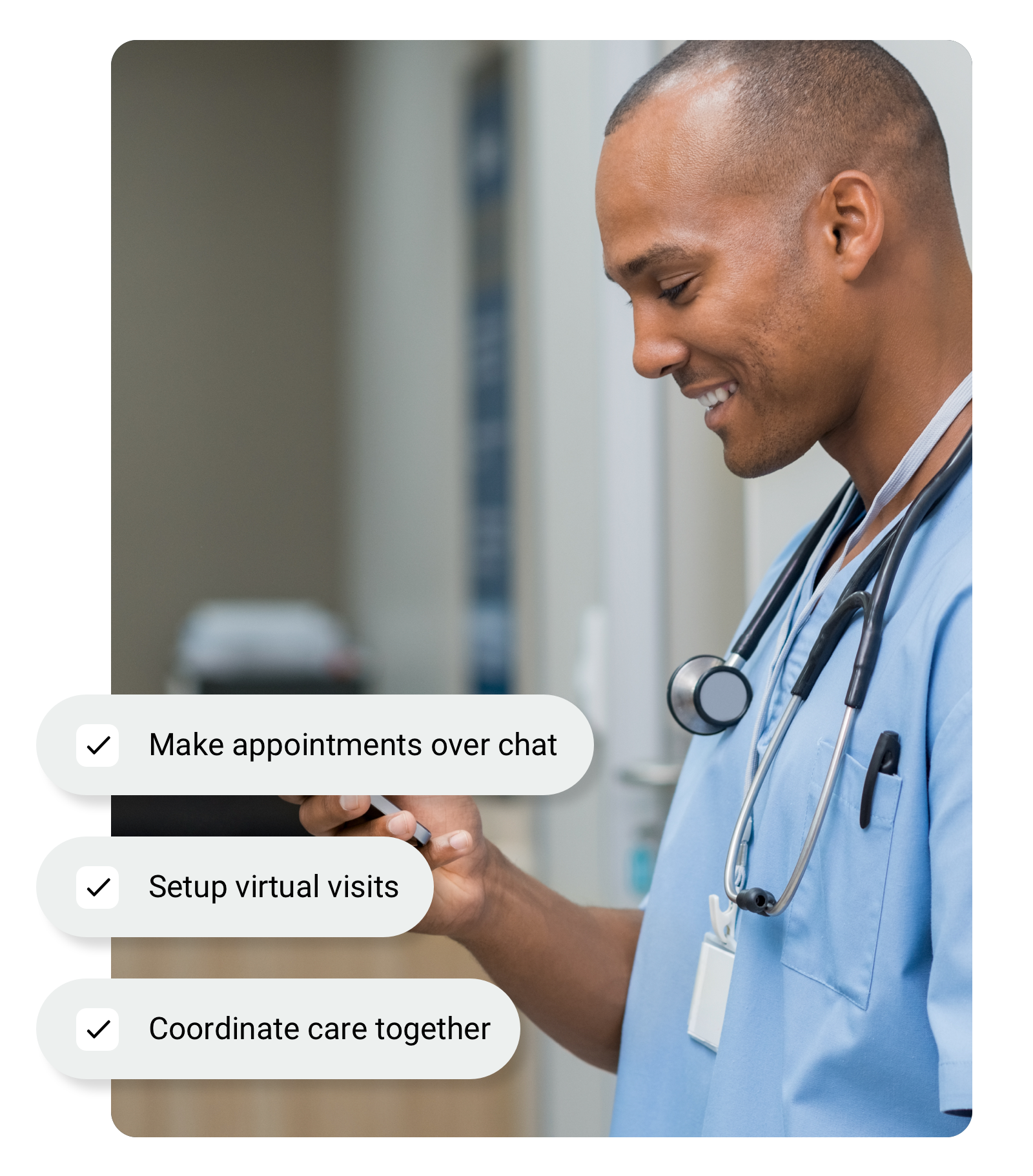 Healthcare professional using the RingCentral app to enhance care and collaborate better