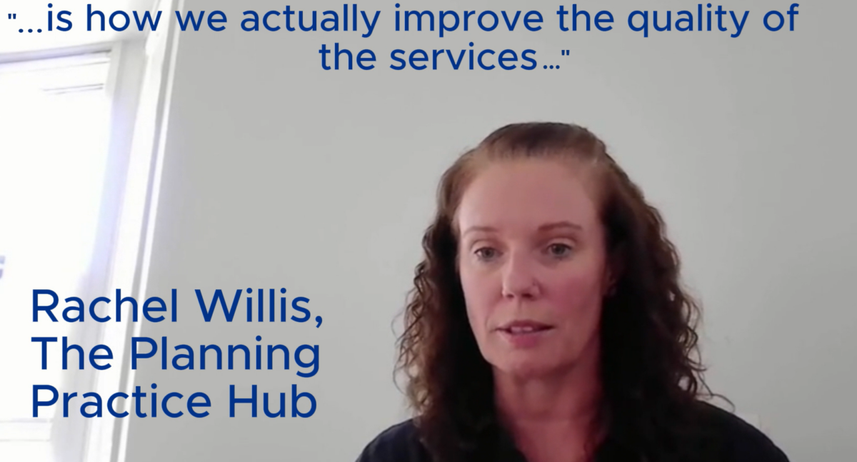 Rachel Willis from The Planning Practice Hub discussing how everyday conversations help improve governance and service quality in human services.